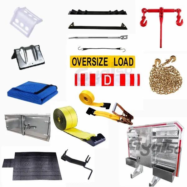 Flatbed Truck Cargo Control Ratchet Tie Down Strap Winch Strap Winch Bar Tool Box Moving Blanket Load Secure Equipment