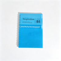 Carnet à spirales de couleur unie B5, carnet à spirales avec couverture rigide en PP transparent, carnet à spirales personnalisé avec couverture rigide en gros
