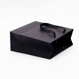 Custom Your logo Printed Luxury Plain Black Paper <b>Gift</b> <b>Bags</b> Wholesale - Product Image 2