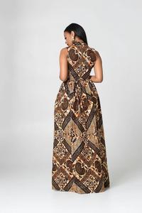 Robes traditionnelles africaines et jupes sans manches Maxi <span class=keywords><strong>grande</strong></span> <span class=keywords><strong>taille</strong></span> <span class=keywords><strong>robe</strong></span> femmes cire imprimer vêtements 2019 - Product Image 3