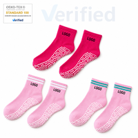 Chaussettes de Pilates pour femmes de haute qualité, design gratuit, OEM, en coton respirant, avec logo personnalisé, antidérapantes pour le yoga, pour femmes, fitness d'automne