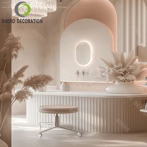 हाई-एंड परफ्यूम/सैलून/त्वचा देखभाल की दुकान इंटीरियर डिजाइन रिसेप्शन सैलून दर्पण के साथ एलईडी लाइट फर्नीचर - Product Image 5