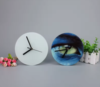 Cadre photo rond en verre vierge de sublimation personnalisé de 20 cm, horloge BL-27