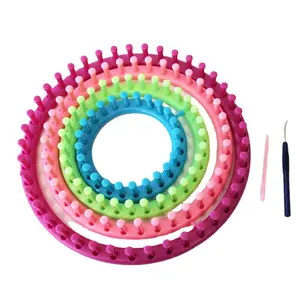 Circle round knitting loom set quick red pink green blue shantex abs smooth circle knitting loom set knit anything like hats