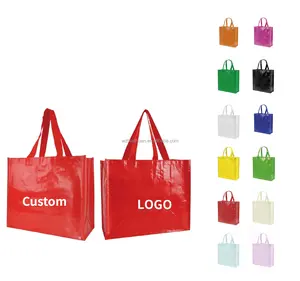 Yeniden kullanılabilir çevre dostu özelleştirilebilir promosyon alışveriş pp dokuma çanta torba