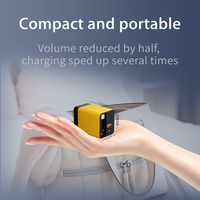 Pengisi Daya Dinding GaN 65W Mini Colokan EU Kabel Retractable Kompatibel OTP PD 3.0 QC3.0 Tipe-C Pengisi Daya Cepat Laptop & Ponsel