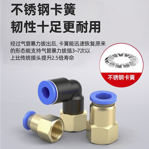 ข้อต่อเร็วแบบชุบนิกเกิลสีน้ำเงินทองแดง PCF6 01 8 02 PLF ข้อต่อท่อลมแบบเกลียวใน - Product Image 4