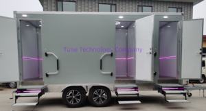 Royal Gray Deux stalles Portable Toilettes Remorques Salle de bain Remorque Mobile Posh Pots Toilettes pour Concerts Location de mariage - Product Image 6