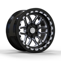 S3-00033 18-24 Llantas de Aluminio Forjado Personalizadas con Acabado Negro Brillante, Borde Mecanizado, Diseño Deep Dish, Estándar DOT para F150 Raptor