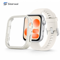 Coque de protection antichute de luxe en PC ajouré avec strass et une rangée de diamants, compatible avec la montre connectée Huawei Watch Fit 5 Pro 5