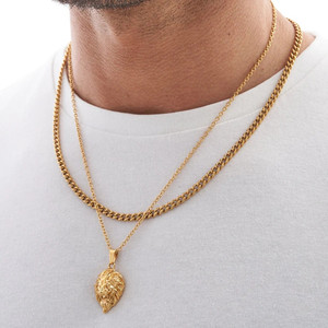 Conjunto de Joyería Personalizada, Collar con Colgante de Brújula <span class=keywords><strong>en</strong></span> Capas <span class=keywords><strong>para</strong></span> <span class=keywords><strong>Hombre</strong></span>, Cadena Cubana de Acero Inoxidable con Baño de <span class=keywords><strong>Oro</strong></span> PVD, <span class=keywords><strong>Gargantilla</strong></span> con Colgante de Brújula - Product Image 4