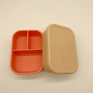 BHD Unbreakable BPA Free Silicone Bento Boxes for Adult School Work Travel Food Meal Compartment Storage