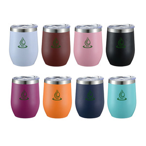 Meilleure vente sur <span class=keywords><strong>Amazon</strong></span> de gobelet à bière 12oz en forme d'œuf en acier inoxydable isolé à double paroi avec couvercle sans BPA - Product Image 2