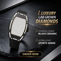 Montre pour femme en céramique noire de qualité supérieure, boîtier incurvé tonneau, ultra légère, automatique, mécanique, sportive, pour affaires