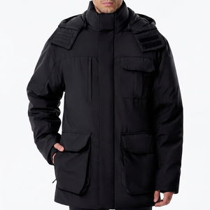 Nouvelle veste universitaire décontractée pour homme en denim déchiré uni, avec coque en polyester respirant, col montant et poches boutonnées - Product Image 1