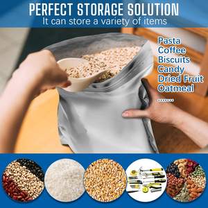 Compter 200 pièces sacs en aluminium Mylar 120 microns sacs thermoscellables pour <span class=keywords><strong>sac</strong></span> en aluminium de stockage des aliments à long terme 10*14 pouces - Product Image 6