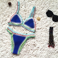 Femmes Patchwork Thermique Crochet Bikini Maillots De Bain Beach Wear Maillots De Bain Sexy Tankini Maillot De Bain