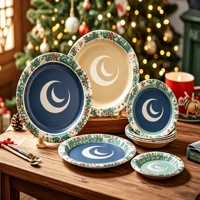 Assiettes rondes en papier biodégradables résistantes à l'eau, personnalisables en gros pour événements festifs
