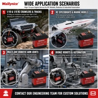 Moteur servo numérique à engrenages métalliques à couple élevé Waillynice TD-8120MG 15KG 20KG 25KG 180 270 pour voiture RC 1/8 1/10 et bras robotique