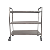 Vente en gros Chariot métallique robuste double trois couches Cuisine commerciale Fabrication d'acier Service mobile Structure en acier mobile