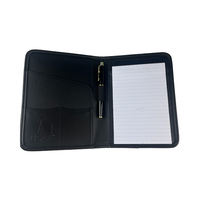 Carpeta de cuero B5 de lujo-Logotipo personalizado, resistente al agua con Portalápices para viajes diarios y notas académicas