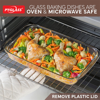 Plat à four en verre rayé Pyglass avec couvercle en PE marron personnalisable, plusieurs tailles, utilisation en cuisine, compatible micro-ondes, facile à nettoyer
