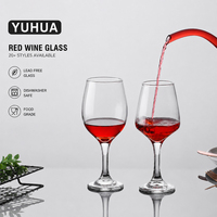 Verres à vin rouge épaissis en gros, gobelets en verre sodocalcique sans plomb de qualité supérieure pour la maison, l'hôtellerie et la restauration
