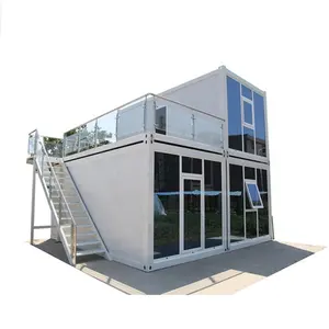 20 pies prefabricados modernos modulares baratos envío portátil de lujo estable casa contenedor de dos pisos para la Oficina de la gente
