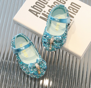 Zapatos Mary Jane para Niñas, Primavera-Verano, Punta en Pico, 4-6 Años, Cierre de Velcro, Cristales Brillantes, Estilo Princesa, Gran Venta - Product Image 3