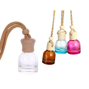 Diffuseur d'huiles essentielles en forme de mini citrouille noire transparente, pendentif vide en verre, désodorisant de voiture, flacon diffuseur suspendu - Product Image 2