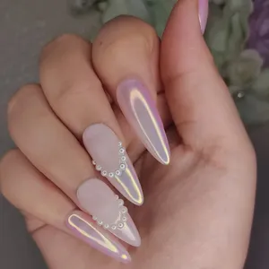 1 Boîte de Poudre à Ongles Effet Chrome Rose Cerise Nacré, Paillettes Dégradées Effet Miroir, Poussière à Frotter Effet Aurore pour Décoration d'Ongles - Product Image 2