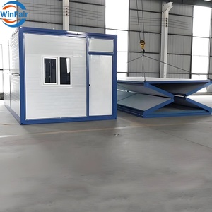 WinFair Prefabricado Techo plano Portátil Prefab Mini Fiji-Container-House Foldout Terminado Container House Brown Luxury Villas - Product Image 3
