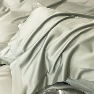 Ensemble <span class=keywords><strong>de</strong></span> quatre pièces en coton à fibres longues 100 pièces, housse <span class=keywords><strong>de</strong></span> couette <span class=keywords><strong>de</strong></span> couleur unie printemps automne, drap <span class=keywords><strong>de</strong></span> lit et taie d'oreiller - Product Image 5