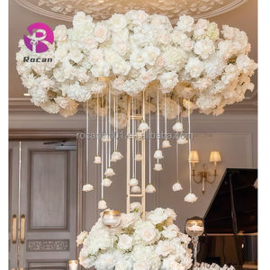 حامل زهور فاخر لتزيين حفلات الزفاف، رف ذهبي لامع من طبقتين لتنسيق الزهور، حامل زهور طويل لتزيين طاولات المناسبات - Product Image 5