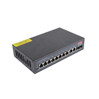 Gigabit POE Switch 10/100/1000 Mbps 8 port, dengan 2 Uplink dan 2 SFP120W IEEE 802.3 AF/AT Ethernet switch untuk kamera IP