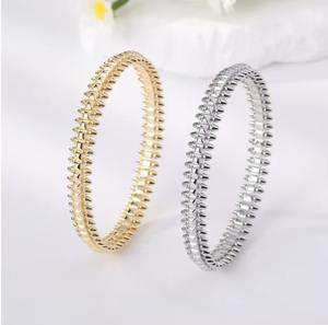 Novedades Popular Pulsera de bala de diamante de circón 5A de cobre chapado en oro de alta calidad para mujer - Product Image 3