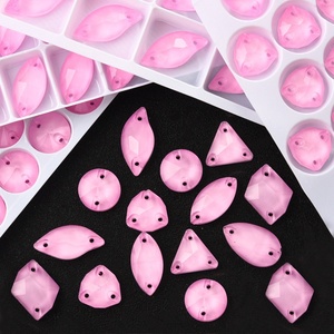 OLeeya Nuevo Cristal de Estrás Rosa Neón Fluorescente Cósmico de Base Plana para Coser, Pedrería de Cristal para Joyería - Product Image 2