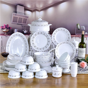 Nhà Máy Bán buôn tinh tế trắng gốm như bộ đồ ăn <span class=keywords><strong>Set</strong></span>, Melamine sang trọng 72 Piece đặt bữa ăn tối - Product Image 2