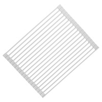 Égouttoir de cuisine multifonctionnel pliable en silicone pour évier, avec rangement pour bols et assiettes, et filtre à eau