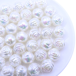 Perle Imitation di Grado AAAAA da 16mm all'Ingrosso, 300 Pezzi Colori Misti, Perle Acriliche a Doppio Fiore Rosa per Creazione di Collane e Gioielli - Product Image 3