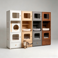 Meuble d'ameublement pour animaux en bois, armoire modulable et détachable avec enclos intégré, accessoires complets pour la maison, les animaleries et les commandes en gros