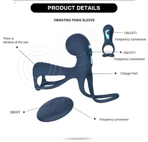 Manufacturer High Quality Silicone Cock Ring Clitoral G-Spot Stimulators Enlarge Penis Sleeve