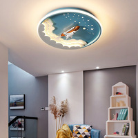 Lampe de plafond LED créative pour chambre d'enfant, motif astronaute bleu, dessin animé, planète, homme de l'espace, lampe intelligente pour chambre d'étude de garçon, prix d'usine