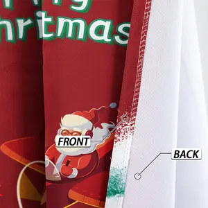 Christmas Decoration Curtains Digital Printing Santa Claus Snowman Pattern Elegant Room Curtains Blackout