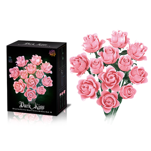Set di regali di san valentino 585 pezzi di fiori 11019 rose rosa gratis - Product Image 1