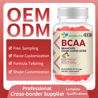 Gummies BCAA (Acides Aminés à Chaîne Ramifiée) – Complément Alimentaire – 30 Portions – Gummies à Mâcher Personnalisables pour Adultes