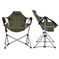 Fauteuil à bascule avec réglage à 160 degrés et siège élargi, moderne, pour le camping, la plage, le jardin, la terrasse, les voyages, le salon