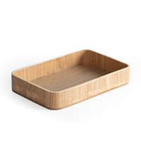 Plateau en bois de hêtre de haute qualité, couleur bois naturel, ensemble de 3 pièces pour tasse à thé et tasse à café