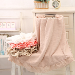Serviette de bain pour bébé à double couche <span class=keywords><strong>ultra</strong></span>-douce avec bord festonné et couverture de poussette, couverture en mousseline pour nourrissons et tout-petits - Product Image 1