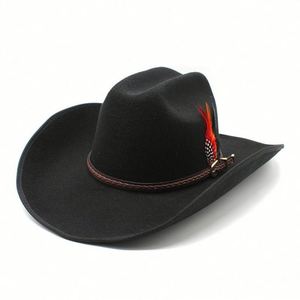 Sombreros de Vaquero Estilo Tibetano con Plumas y Borde Rizado de 9.5cm, Venta al Por Mayor - Product Image 6